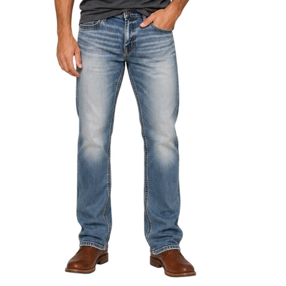 BKE Medium Wash Blue Stretch Nolan Straight Leg Jeans Men's 34x32